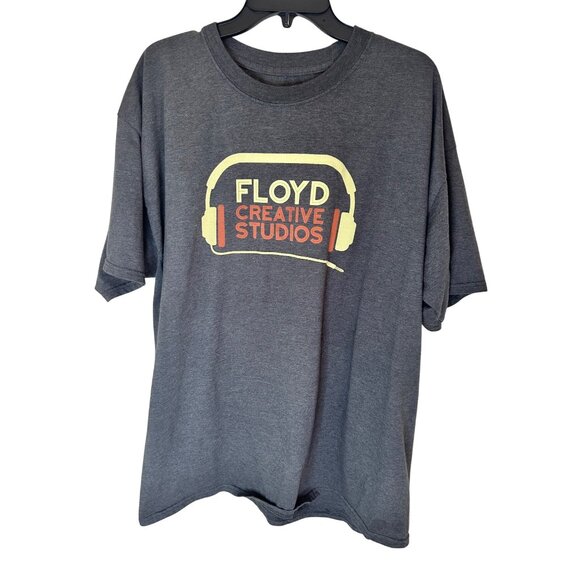 Hanes Beefy-T Floyd Creative Studios Graphic Tee 2XL Charcoal Gray Cotton Blend - Picture 1 of 6